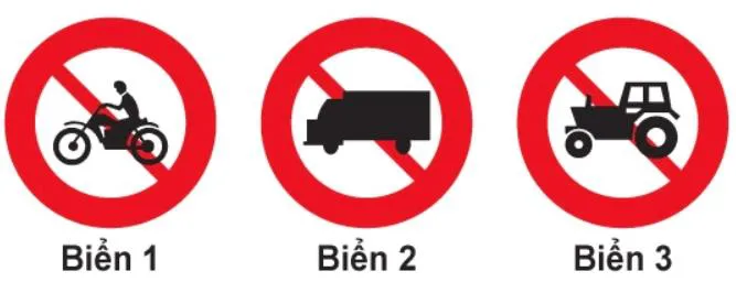 Câu 303: Biển nào cấm máy kéo?