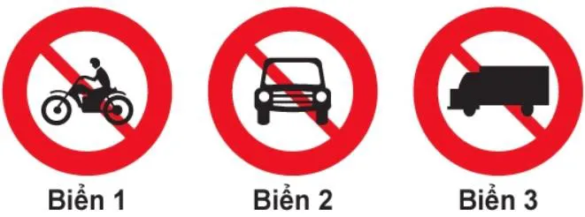 Câu 306: Biển nào báo hiệu cấm xe mô tô đi vào?