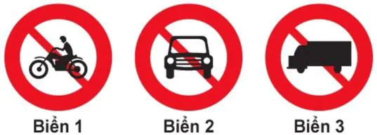 Câu 307: Khi gặp biển nào thì xe mô tô hai bánh được đi vào?