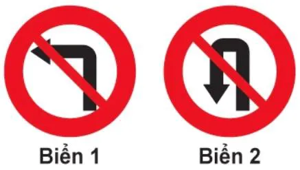 Câu 315: Khi gặp biển nào xe được rẽ trái?