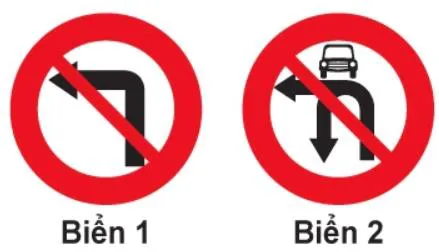 Câu 316: Biển nào cấm xe ô tô rẽ trái?