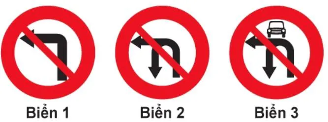 Câu 318: Biển nào cấm các phương tiện rẽ trái?