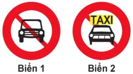 Câu 321: Biển nào cấm xe taxi mà không cấm các phương tiện khác?