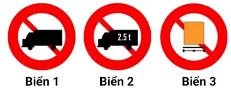 Câu 331: Biển nào là biển Cấm xe chở hàng nguy hiểm?