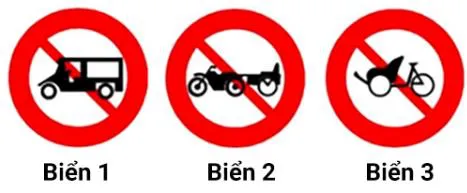 Câu 333: Gặp biển nào xe lam, xe xích lô máy được phép đi vào?