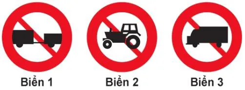 Câu 343: Biển nào cấm máy kéo?