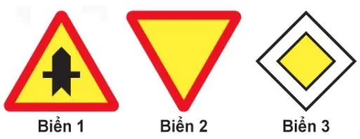 Câu 382: Biển nào báo hiệu Giao nhau với đường không ưu tiên?