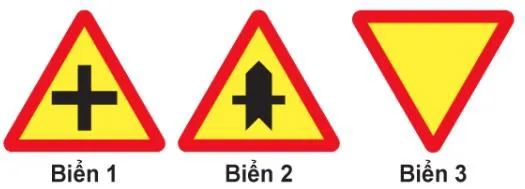 Câu 386: Biển nào báo hiệu Giao nhau với đường ưu tiên?