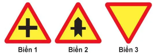 Câu 387: Biển nào báo hiệu Đường giao nhau của các tuyến đường cùng cấp?