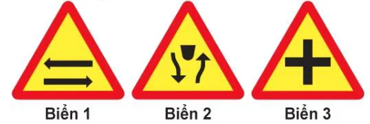 Câu 395: Biển nào báo hiệu Giao nhau với đường hai chiều?