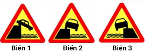 Câu 405: Biển nào sau đây là biển Kè, vực sâu bên đường phía bên phải?