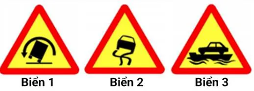 Câu 406: Biển nào sau đây là biển Đường trơn?