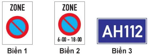 Câu 444: Biển nào chỉ dẫn tên đường trên các tuyến đường đối ngoại?