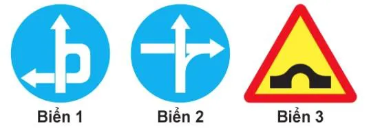 Câu 459: Biển nào báo hiệu Tuyến đường cầu vượt cắt qua?