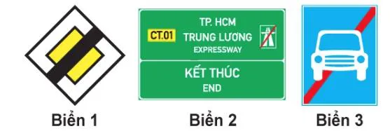 Câu 464: Biển nào báo hiệu kết thúc đường cao tốc?