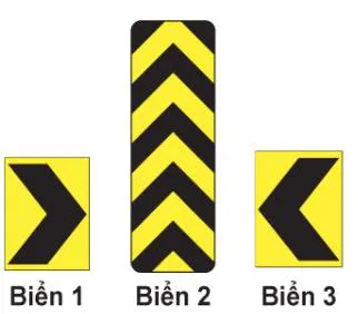 Câu 473: Trên đường cao tốc, gặp biển nào người lái xe phải chú ý đổi hướng đi khi sắp vào đường cong nguy hiểm?