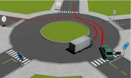 Câu 491: Xe nào phải nhường đường trong trường hợp này?