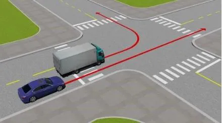 Câu 530: Xe con vượt xe tải như trường hợp này có đúng không?