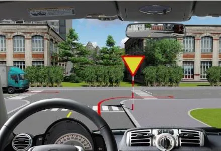 Câu 549: Xe nào đi trước là đúng quy tắc giao thông?