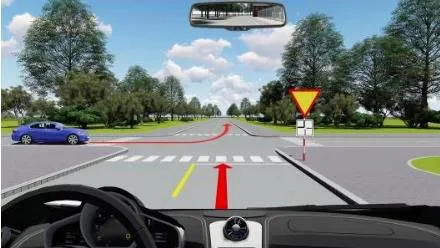 Câu 585: Xe nào phải nhường đường trong trường hợp này?